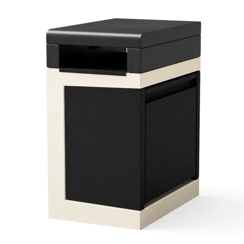 Modulo Basura para Barbacoa de Obra Kitaway 63x42x81 cm | Base Blanca/Negra para Barbacoa de Jardín Exterior