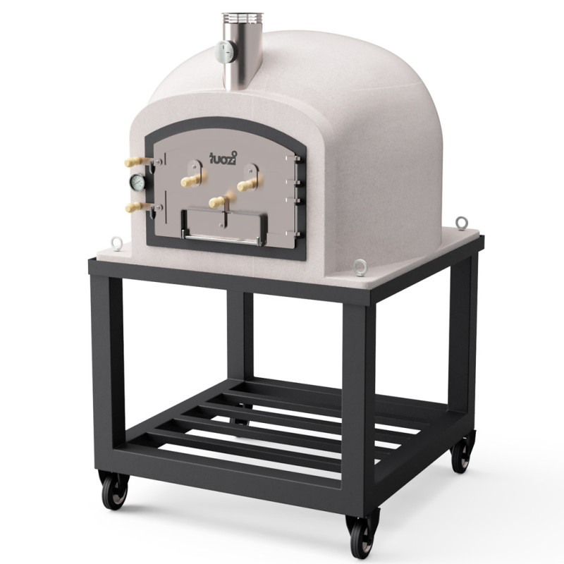 Four à gaz Kitaway avec socle et roulettes 100 x 100 x 65 cm Blanc | Dimensions 100 x 100 x 170 cm | Four à gaz professionnel av