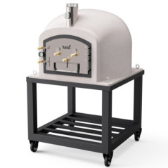 Four à gaz Kitaway avec socle et roulettes 120 x 120 x 65 cm Blanc | Dimensions 120 x 120 x 170 cm | Four à gaz professionnel av