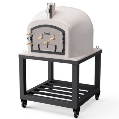 Horno Kitaway con Base y Ruedas 120x120x65 cm blanco | Medidas 120x120x170 cm | Horno de Gas Profesional y Manómetro