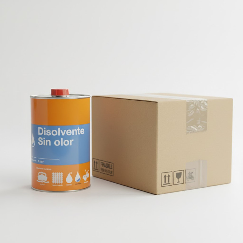 Disolvente Sin Olor de Alto Rendimiento 1 Litro | Pack 12 Limpiadores de Resinas Poliester | Diluyente para Fibra de Vidrio
