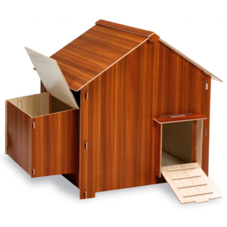 Hühnerstall aus Holz für Hühner und andere Vögel, 113 x 82 x 87 cm | Hühnerstall aus Holz mit Rampe und seitlichem Zugang