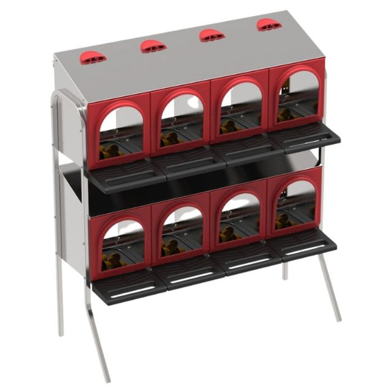 Nichoir Platinum pour poules, 8 compartiments, 2 étages, 1 côté | Nichoir pour volailles Nichoir Platinum pour poules, 8 compartiments, 2 étages, 1 côté | Nichoir pour volailles