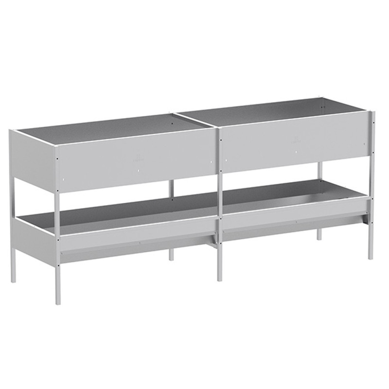 Alimentador para ovelhas em chapa galvanizada, 118,5 x 65 x 100 cm | Alimentador externo para ovelhas e gado, capacidade de 84 k