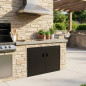Porta doppia per barbecue e moduli Kitaway 78x57 cm | Porta in acciaio nero per barbecue da incasso e cucina da esterno