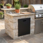 Porte à charnières pour barbecue et modules Kitaway 75x23 cm | Porte en acier noir pour barbecue encastrable extérieur