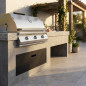 Porte à charnières pour barbecue et modules Kitaway 75x23 cm | Porte en acier noir pour barbecue encastrable extérieur