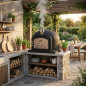 Kitaway BBQ Oven 120x120x65 cm Black | Wood Burning Oven with Professional Insulation and Pressure Gauge Kitaway BBQ Oven 120x120x65 cm Black | Wood Burning Oven with Professional Insulation and Pressure Gauge
