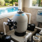 Filtre à sable M3000 480 mm pour piscines avec vanne latérale | Filtre monobloc 9000 l/h pour piscines résidentielles