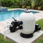 Filtro de Arena Piscina M3000 560mm con Valvula Lateral | Monobloc con Filtro 12.000 l/hora para Piscinas Residenciales