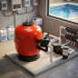 Star-Plus 500-mm-Sandfilter für Schwimmbecken mit 1 1/2"-Seitenventil | Monoblockfilter mit einer Kapazität von 9,5 m³/h für pri