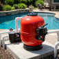 Star-Plus 450-mm-Sandfilter für Schwimmbecken mit 1 1/2"-Seitenventil | Monoblockfilter mit 8 m³/h Kapazität für private Schwimm