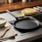 Padella per crêpe da 22 cm | Padella per pancake da 22 cm | Padella per crêpe in ghisa naturale | Antiaderente | Adatta a tutti
