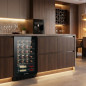 Vinoteca con Compresor para 28 Botellas Orbegozo | Enfriador de Botellas con Luz Interior LED | Estantes Cromados | Panel Tactil