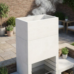 Rallonge de conduit de cheminée en béton lisse pour barbecues Kitaway 84x49x40 cm