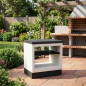 Encimera para Barbacoa de Obra Kitaway 84x63x85 cm | Base Blanca/Negra para Barbacoa de Jardín Exterior