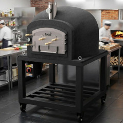 Horno Kitaway con Base + Gas 100x100x65 cm negro | Medidas 100x100x170 cm | Horno de Gas Profesional y Manómetro