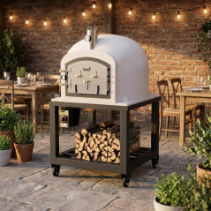 Kitaway Backofen mit Unterschrank + Gasherd 100x100x65 cm Weiß | Abmessungen 100x100x170 cm | Professioneller Gasbackofen mit Ma