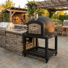 Forno Kitaway con base + a gas 120x120x65 cm nero | Dimensioni 120x120x170 cm | Forno a gas professionale con manometro