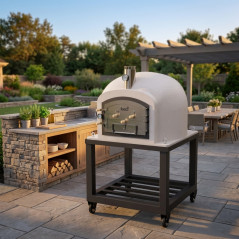 Horno Kitaway con Base y Ruedas 100x100x65 cm blanco | Medidas 100x100x170 cm | Horno de Gas Profesional y Manómetro