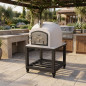 Forno Kitaway con base e ruote 100x100x65 cm Bianco | Dimensioni 100x100x170 cm | Forno a gas professionale con manometro Forno Kitaway con base e ruote 100x100x65 cm Bianco | Dimensioni 100x100x170 cm | Forno a gas professionale con manometro