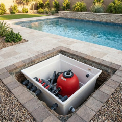 Système de purification d'eau pour piscine enterrée : filtre à sable Star Plus 500 mm avec vanne latérale 1 1/2 pouce et pompe A