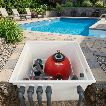 Sistema de filtragem subterrânea para piscina: Filtro de areia Star Plus de 600 mm com válvula lateral de 1 1/2" + bomba Aspire 