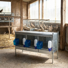 Partridge Bird Cage with 3 Compartments 100.5x45x60 cm | Galvanized Partridge Cage with Feeders and Waterers | Expandable Cage