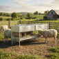 Galvanized Sheet Metal Sheep Feeder 118.5x65x100 cm | Outdoor Sheep Feeder for Livestock, 84 Kg Capacity | Expandable