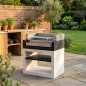 Module de barbecue encastrable Kitaway 84 x 63 x 101 cm | Base blanche/noire pour barbecue de jardin extérieur