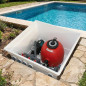 Système de purification d'eau pour piscine enterrée : filtre à sable Star Plus 500 mm avec vanne latérale 1 1/2 pouce et pompe A Système de purification d'eau pour piscine enterrée : filtre à sable Star Plus 500 mm avec vanne latérale 1 1/2 pouce et pompe A