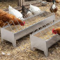 2 x Mangeoire pour poulets fermiers en métal sans pieds, 120x20x24,5 cm