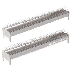Pack 2 x galvanized legless corral feeder, 120x20x24 cm