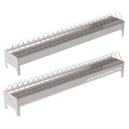 Galvanisierter Futtertrog ohne Beine, 120x20x24 cm (Pack 2)
