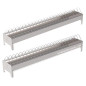 2 x Alimentador de curral galvanizado sem pernas, 120x20x24 cm