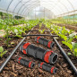 Pacote com 300 conectores de irrigação por gotejamento de 16 mm com anel de segurança | Luva de conexão para tubo de 16 mm | Con