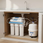 5-stage reverse osmosis equipment without pump, 1/4" male thread connection, minimum pressure of 2.5 bar