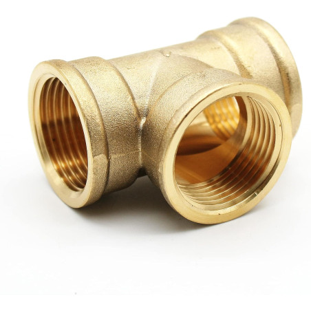 Pack 4 Te Latón 63mm para tuberia de polietileno 63 mm | Accesorio de laton con Certificado Aenor | Te de latón fontaneria