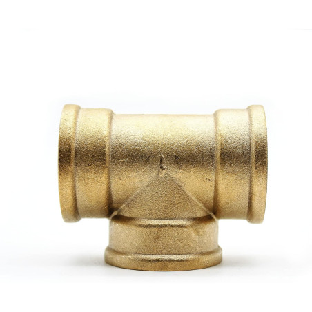 Pack 4 Te Latón 63mm para tuberia de polietileno 63 mm | Accesorio de laton con Certificado Aenor | Te de latón fontaneria