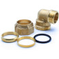 4 Stück Messingbogen 40mm x 1 1/4'' Männlich für PE-Rohr 40mm | Aenor Zertifiziertes Messingzubehör | Gewindebogen Männlich