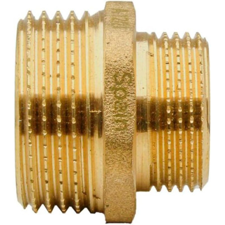 Pack 4 Machón latón 1 1/4'' x 1'' | Accesorio laton Aenor | Machones de latón roscados | Machón reducido latón Aire, Agua, Gas