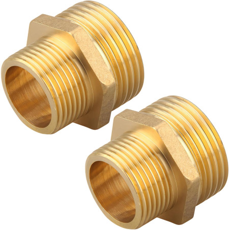 Pack 4 Machón latón 1 1/4'' x 1'' | Accesorio laton Aenor | Machones de latón roscados | Machón reducido latón Aire, Agua, Gas