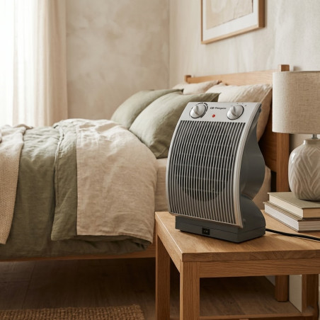 Orbegozo oszillierende Kompaktheizung 90º.  Thermostat mit progressiver Einstellung.  Zwei Leistungsstufen: 1.100 und 2.200 W.