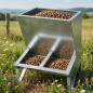 Trémie galvanisée pour porcs, distributeur de nourriture 2 trous, 50 Kg 48x40x85 cm