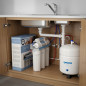 5-stage reverse osmosis equipment with pump, 1/4" male thread connection, minimum pressure of 2.5 bar