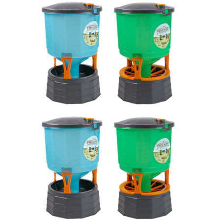 Conjunto de 2 Bebedouros e Comedouros para Galinhas 35 L | Kit com 4 Acessórios para Aves