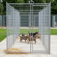 Façade en filet 3x10cm avec porte pour niches pour chiots 150x185cm | Niche écologique pour chiens