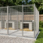 Casinha para Cães Ecológica com Frente em Tela de 3x10cm e Porta para Filhotes de 150x185cm | Casinha para Cães Ecológica