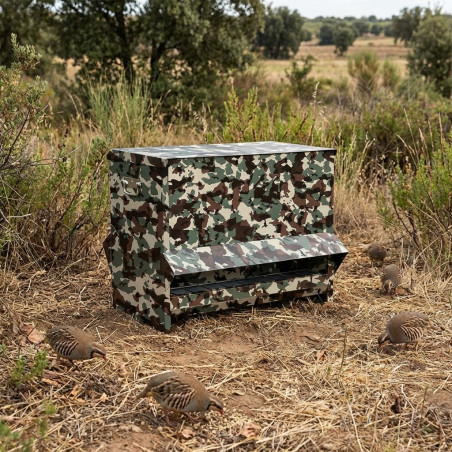 Alimentador de pássaros para perdizes, camuflado, para uso externo, 101x46x52 cm | Alimentador de pássaros para exterior