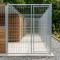 Frente de Malla 3x10 cm con Puerta 100x185 cm | Boxes Cachorros | Perrera Canina Eco